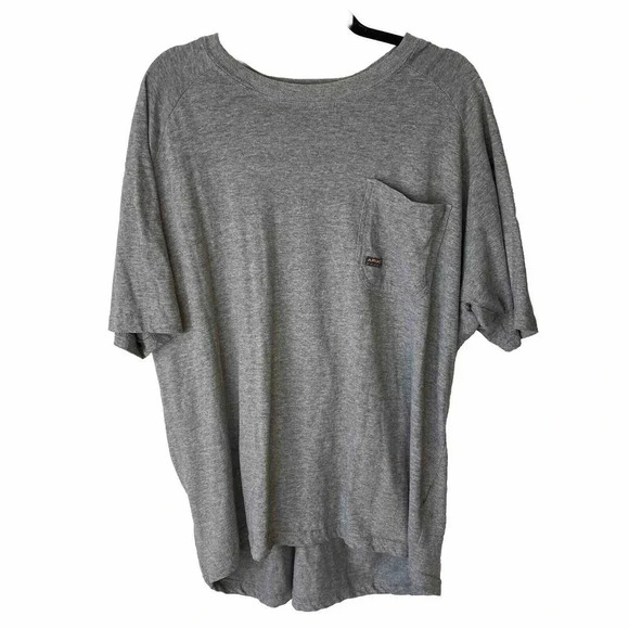 Ariat Rebar Unisex Adult Stretchy Gray Casual T Shirt Size Xl/TG - Picture 1 of 5